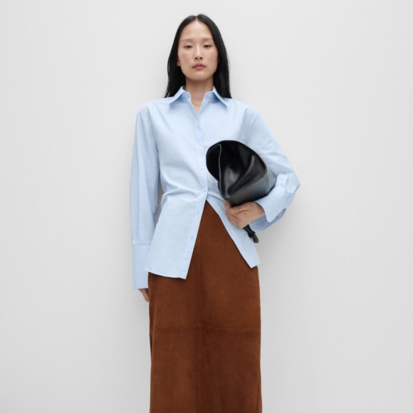 Mango Sky Blue Women's Button-Down Shirt - Picture 2 of 10